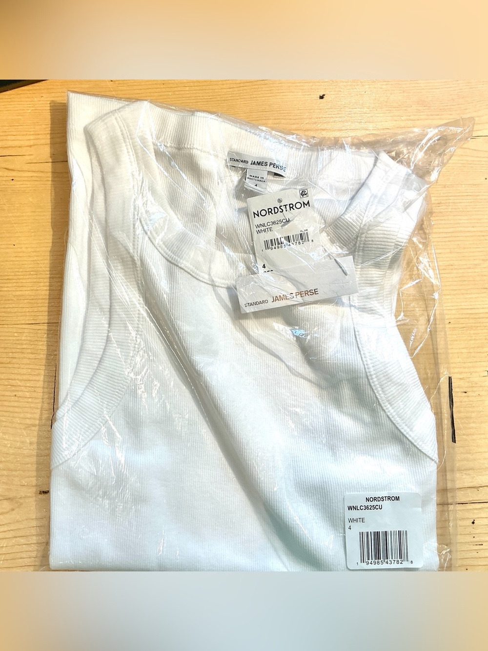James Perse White Ribbed Tank Top NWT Women Size 4 L-XL